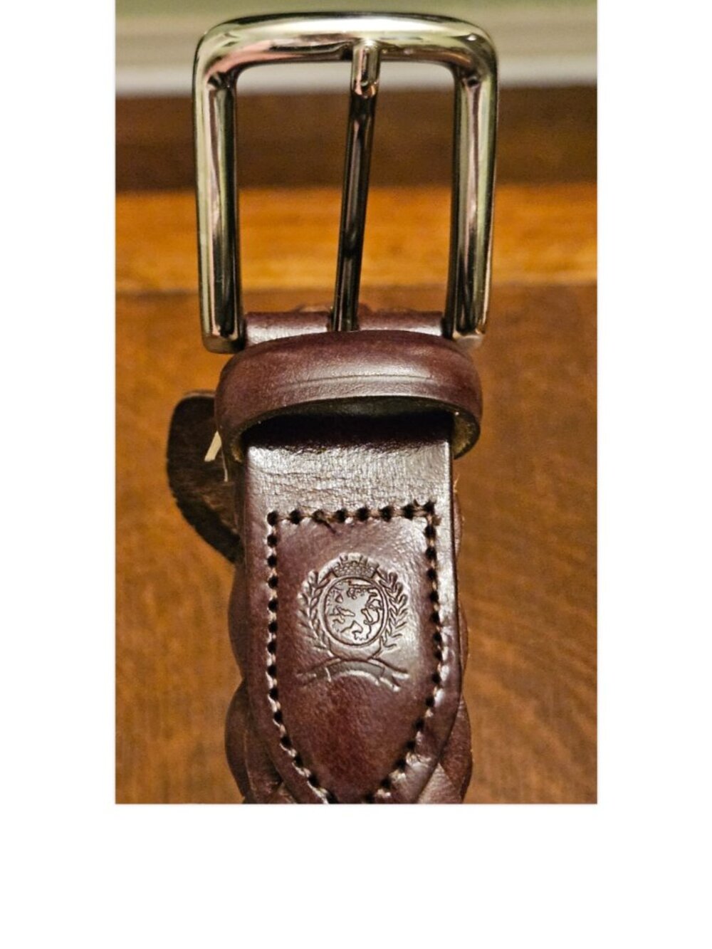 Tommy Hilfiger Genuine Leather Brown Braided Belt Women's Size 32